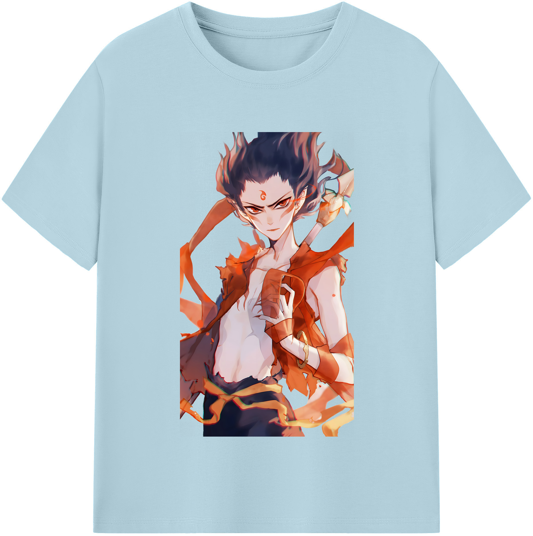 （画像用） Ne Zha 2 ナタ 魔童の大暴れ 綿100％半袖Tシャツ（フロントプリント）